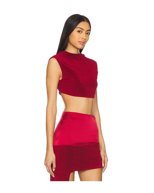 Khanums Red Backless Cropped Tee