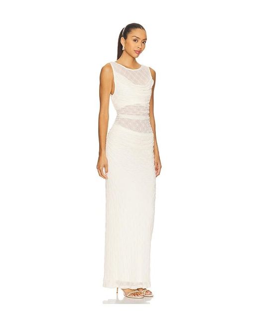 SOVERE White Love Cowl Mesh Dress