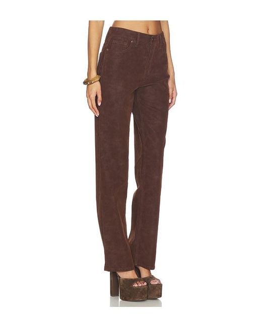 GOOD AMERICAN Brown Better Than Suede Good True Straight Pants