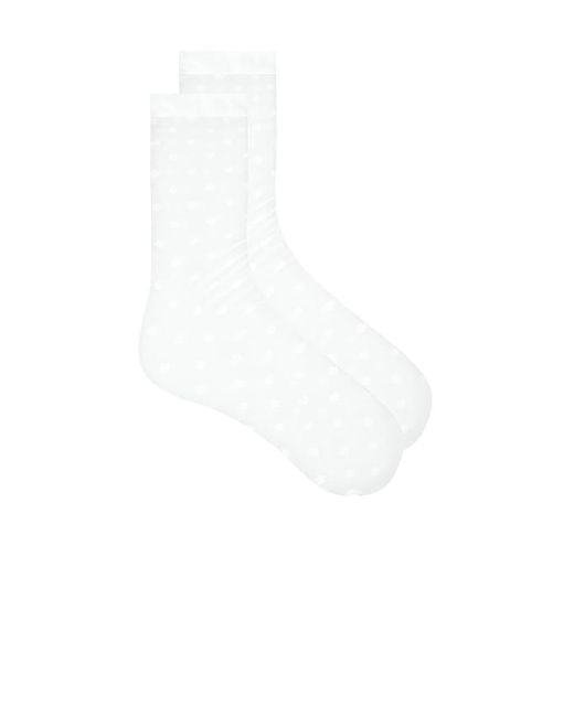 Wolford White Daisy Socks