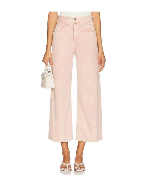 Veronica Beard Multicolor Taylor Cropped High Rise Wide Leg Jeans