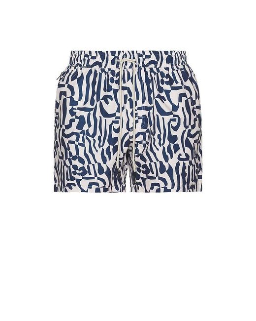 Oas Blue Marbling Swim Shorts for men