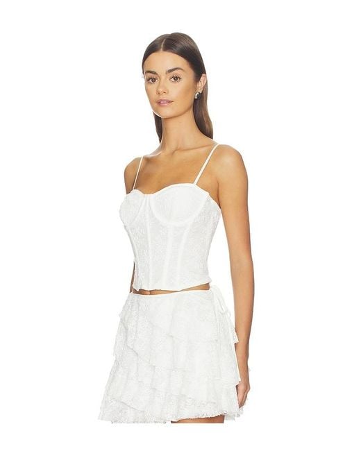 Astr White Madeleine Top
