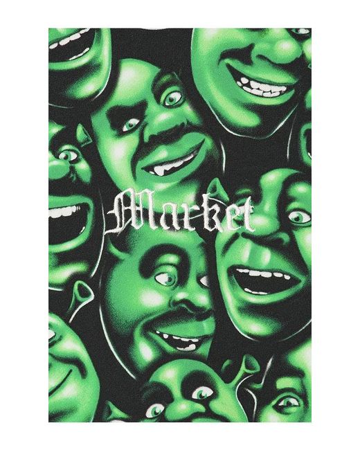 Market Green X Shrek All Over Print Hoodie for men