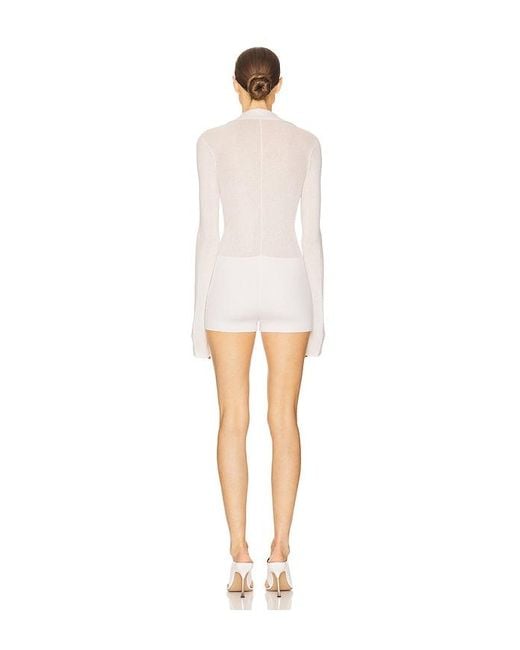 Helsa White Gretel Collared Romper
