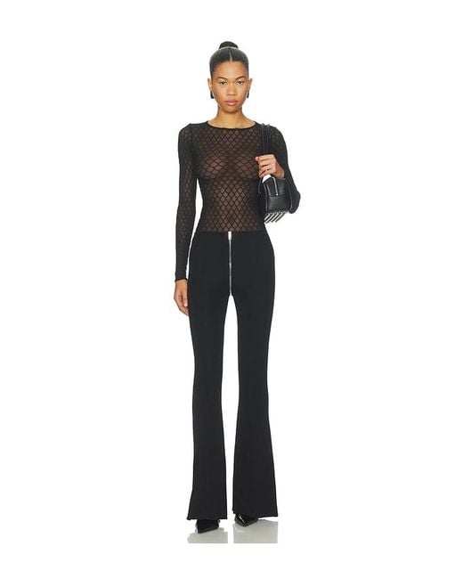 Wolford Black Velvet Net Illusion Bodysuit