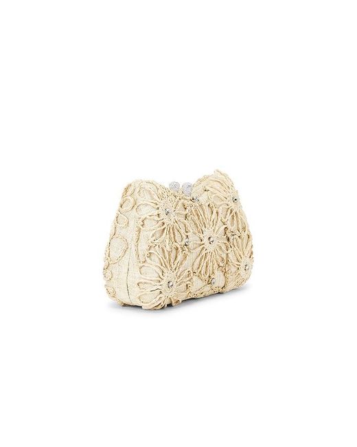 Emm Kuo Natural Gustavia Raffia Flower Clutch