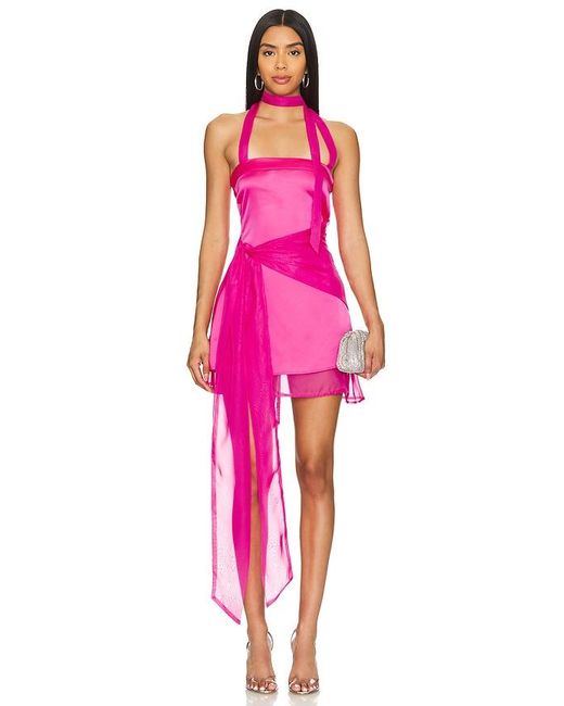 OW Collection Pink Evie Wrap Dress