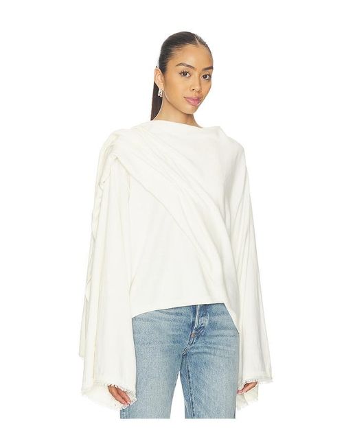 WeWoreWhat White X Premium Cashmere Wrap Sweater
