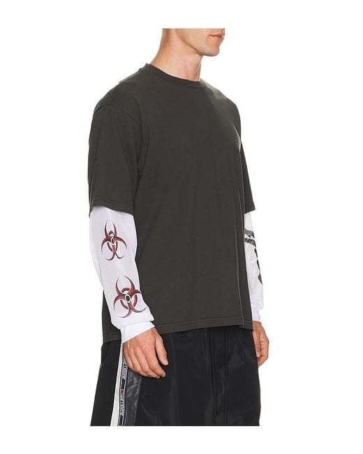 Huf Black Leon Long Sleeve Double Layer Top for men