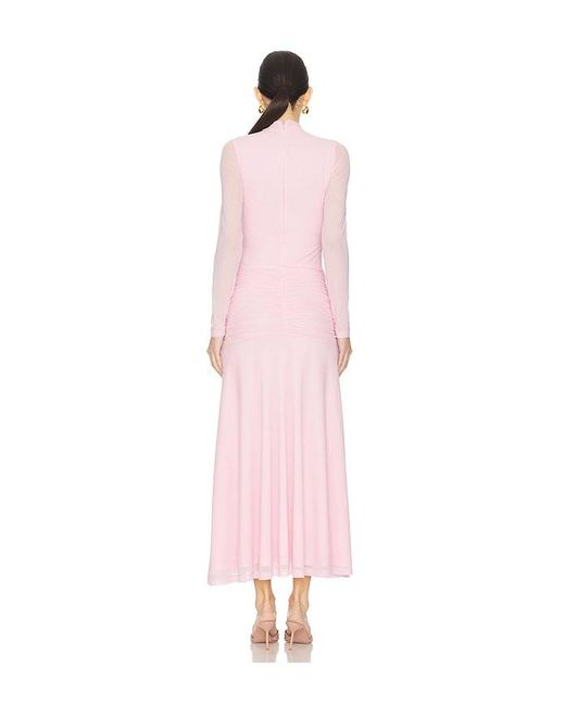 Bardot Pink Lea Mesh Midi Dress