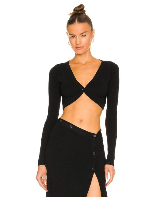 aya muse cropped knit cardigan