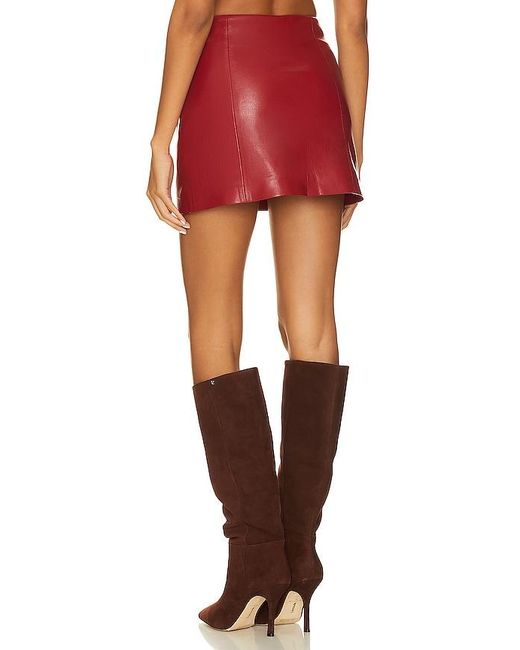 House of Harlow 1960 Red X Revolve Bordeaux Faux Leather Mini Skirt