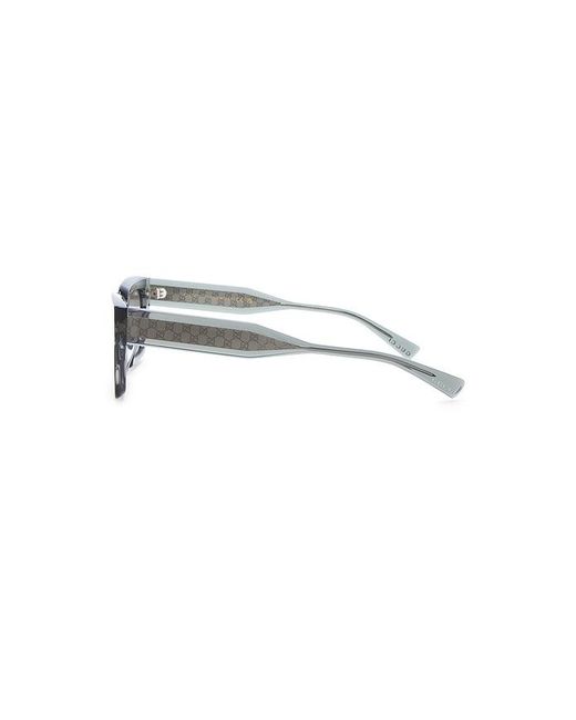 Gucci Gray G Monogram Rectangular Sunglasses for men
