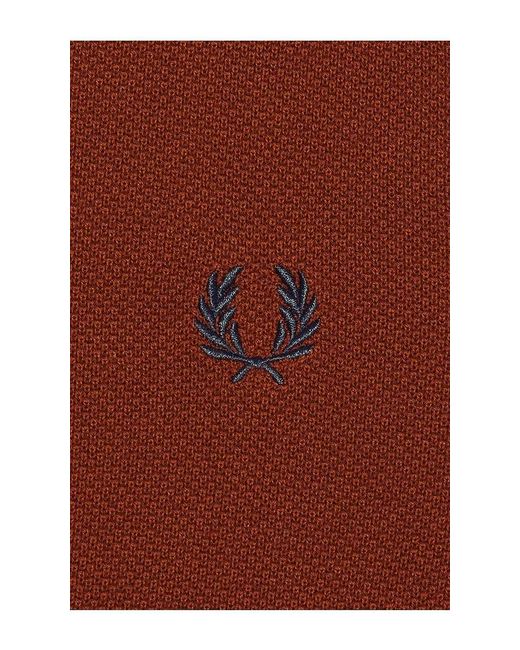 Fred Perry Red Pique Stitch Jumper for men