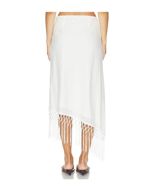 SNDY'S White Cascade Midi Skirt