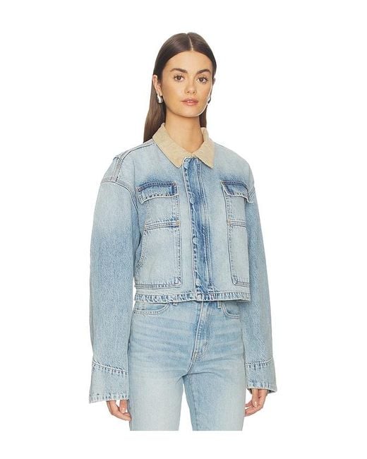 SLVRLAKE Denim Blue Connor Cropped Worker Jacket