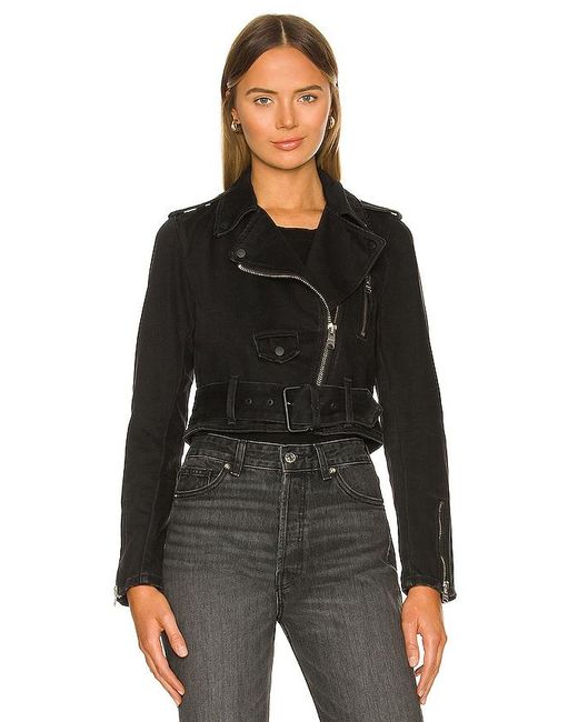 AllSaints Balfern Cropped Denim Biker 