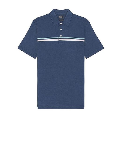 Faherty Brand Blue Short Sleeve Movement Pique Polo for men