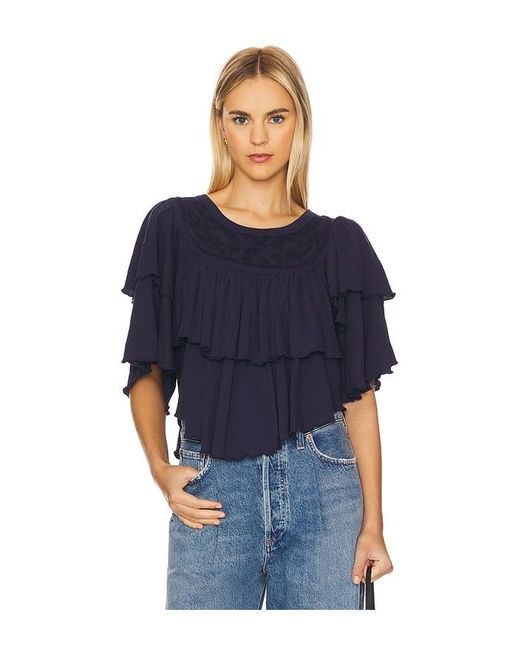 Free People Blue Rose Party Tee