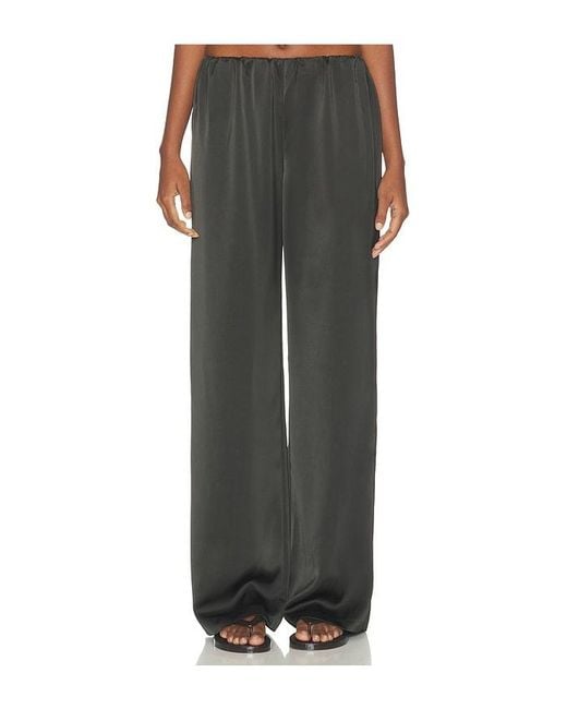 Lovers + Friends Black Alette Satin Pants