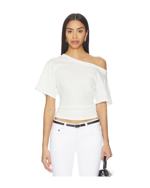EB DENIM White Elena Off The Shoulder Tee