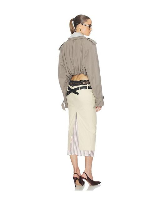 The Attico White Low Rise Midi Skirt
