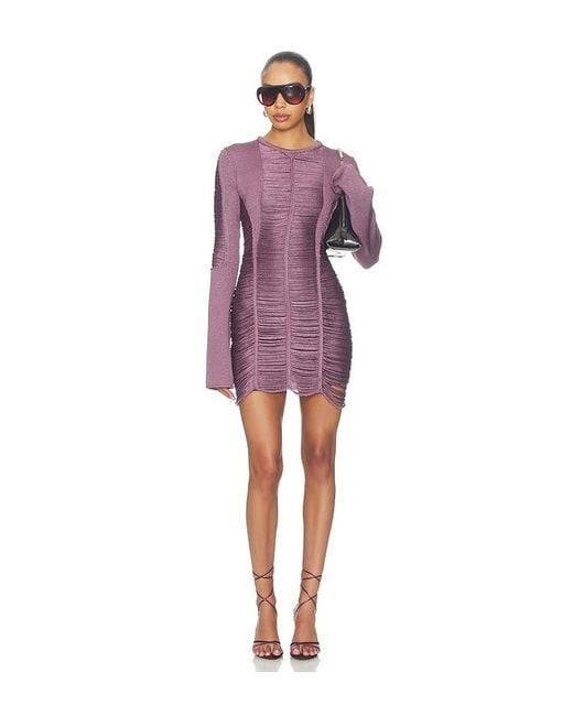 The Attico Purple Distressed Mini Dress