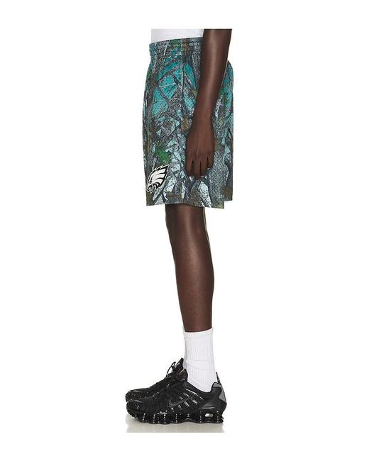 Mitchell & Ness Blue Nfl Philadelphia Eagles Quiet Blaze 7 Mesh Shorts for men