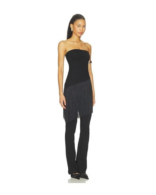 MORE TO COME Black Martini Fringe Top