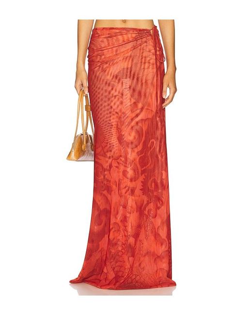 Jade Cropper Red Reversible Maxi Skirt