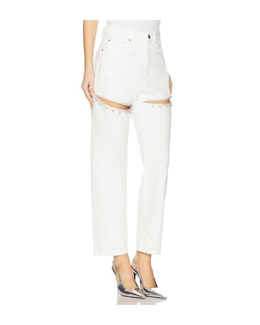 Jeans Con Abertura De Cristal En Color Blanco Talla (También En 27, 29, 30) Area de color White