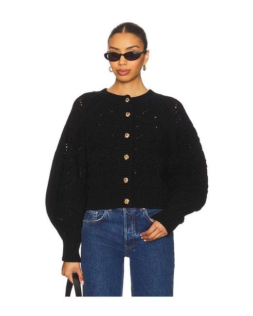 Zimmermann Black Hypnotic Cable Knit Cardigan