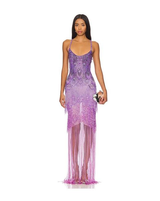 PATBO Purple Abendkleid Hand Beaded