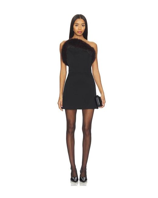 David Koma Women's Black Faux Fur Trim Strapless Mini Dress -  www.stlouis.ac.tz