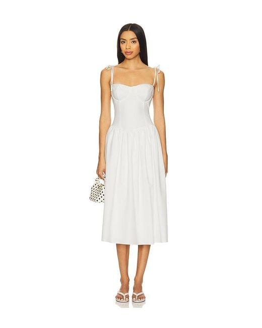 MORE TO COME White Theresa Midi Corset Dress