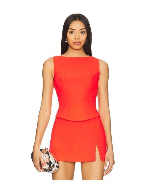 Amanda Uprichard Red X Revolve Ines Top