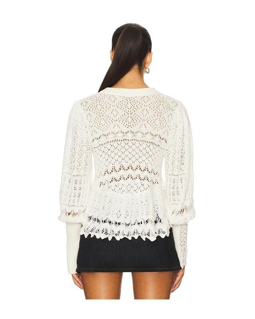 Free People White Lucinda Sweater