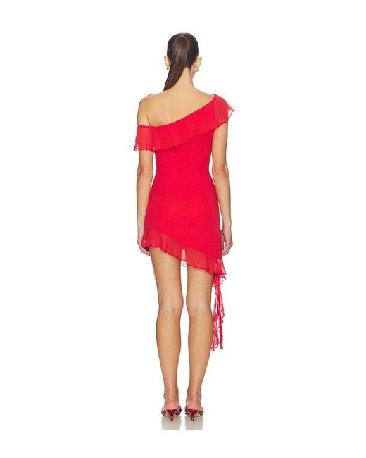 SNDY'S Red Reyen Frill Mini Dress