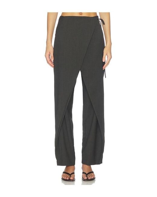 St. Agni Black Wrap Rouleau Pants