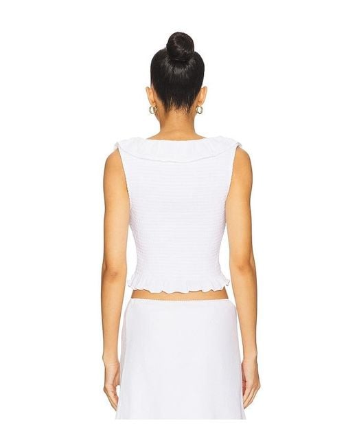 GUIZIO White Paloma Smocked Top