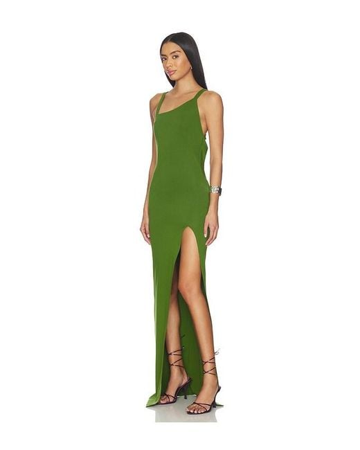 The Attico Green Long Belted Dress