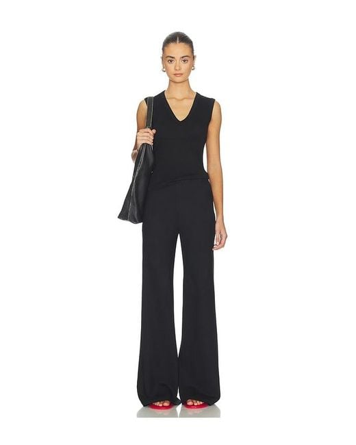 Enza Costa Black New Classic Sleeveless V