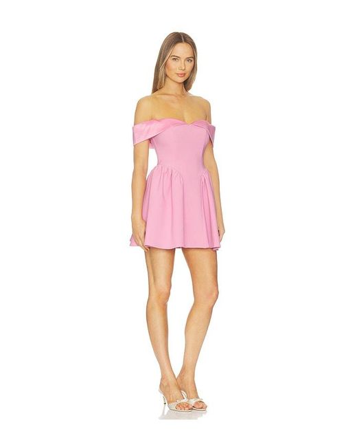 Elliatt Pink Amelina Off The Shoulder Mini Dress