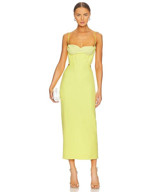 Bardot Yellow Martini Midi Dress