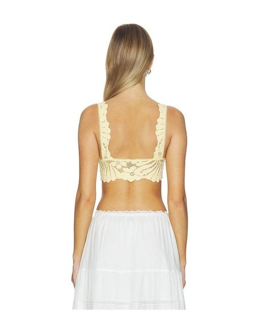 Free People White X Intimately Fp Petal Party Plunge Bralette