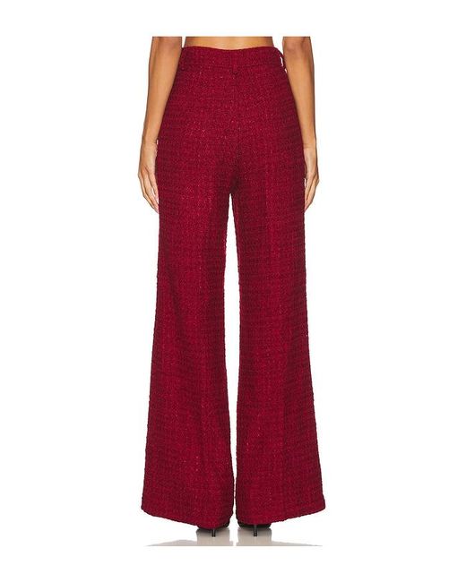 Amanda Uprichard Red Tweed Wide-Leg Pants