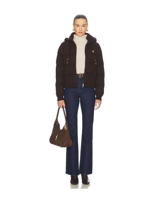 Polo Ralph Lauren Blue Cable Knit Wool Cashmere Quilted Jacket