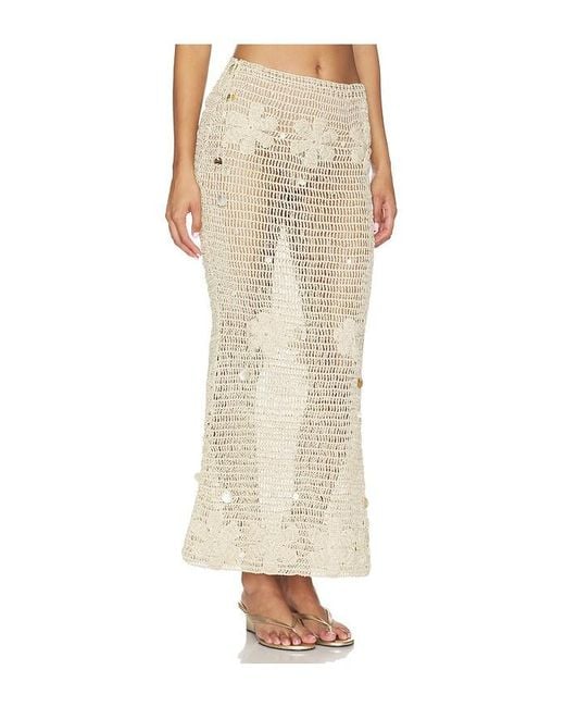Asta Resort White Charlotte Hand Crochet Skirt
