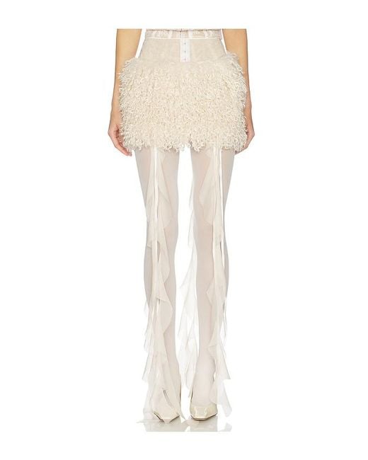 Aniye Records White Nika Faux Fur Mini Skirt